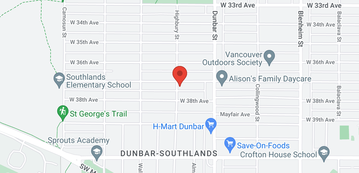 map of 3788 W 37TH AVENUE